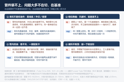 管件四个坑与我们的卡点：来料公差、相位跑偏、管内挂渣、废料不脱落