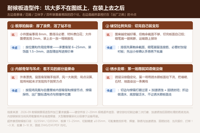 耐候板造型件的四个坑与我们的卡点：板厚选型、镂空截面、内部骨架与吊点、锈水去向